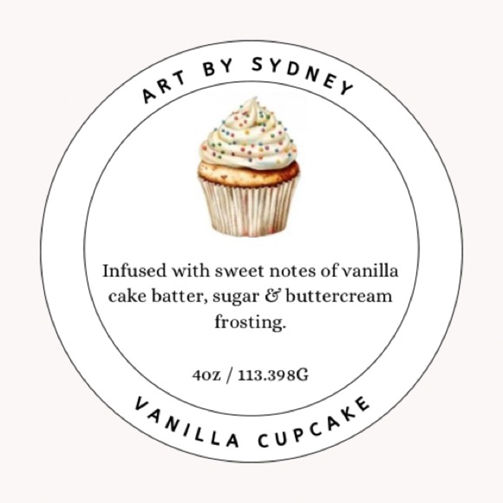 Vanilla Cupcake 4oz Candle Hand Poured - Picture 4 of 4